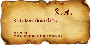 Kriston András névjegykártya